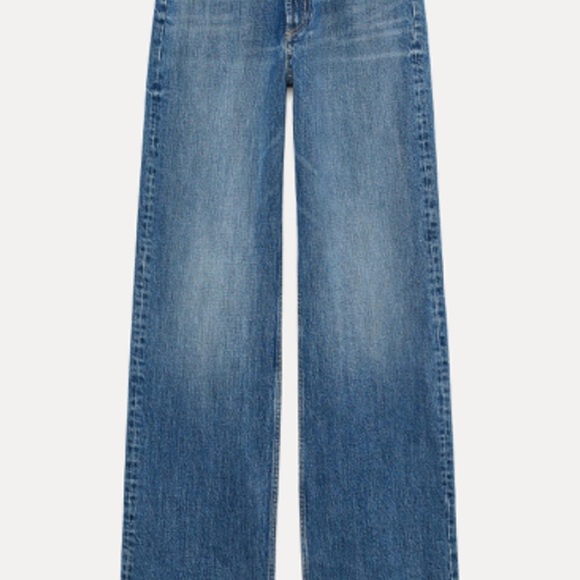 Zara Blue Wide Leg Flare Jeans - Picture 1 of 5